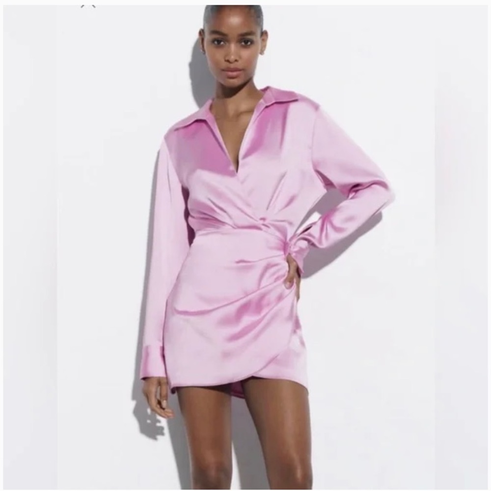 Zara satin effect dress